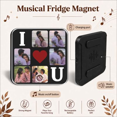 I Love You Personalized Musical Fridge Magnet for Couples  Purpose Gift for Love, Girlfriend, Boyfriend Music Player Music Box Fridge Magnet